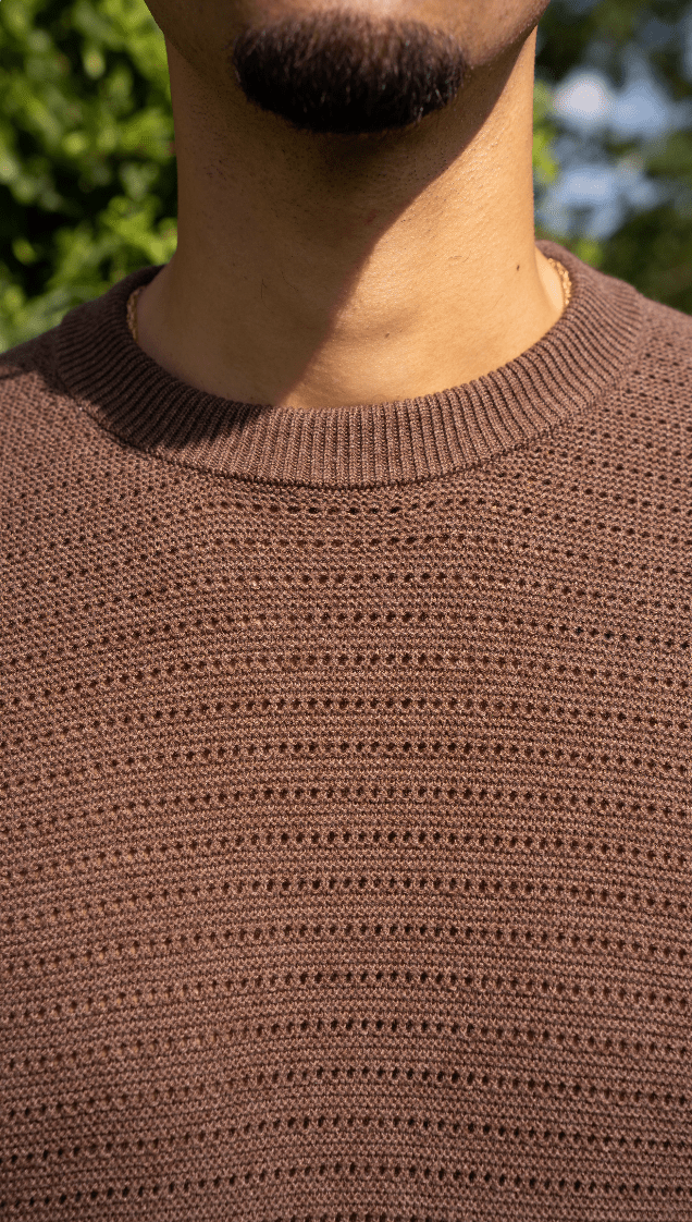 CS Cotton Oversized Crew Neck Brown - Club Soma