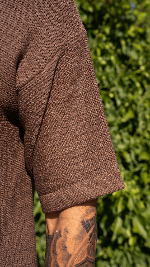 CS Cotton Oversized Crew Neck Brown - Club Soma