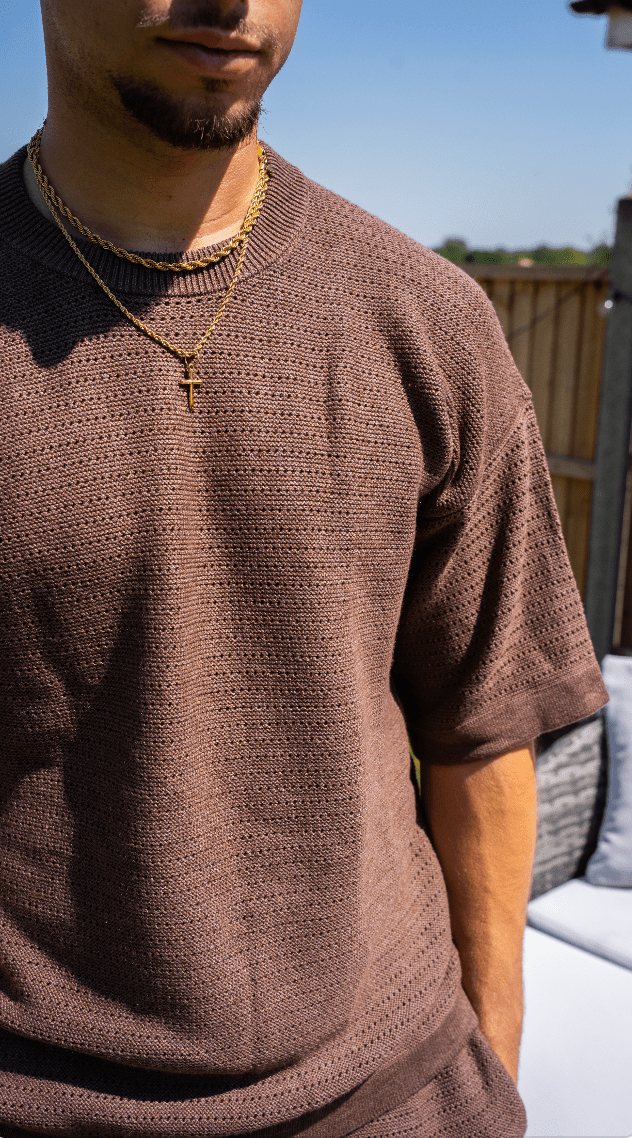 CS Cotton Oversized Crew Neck Brown - Club Soma