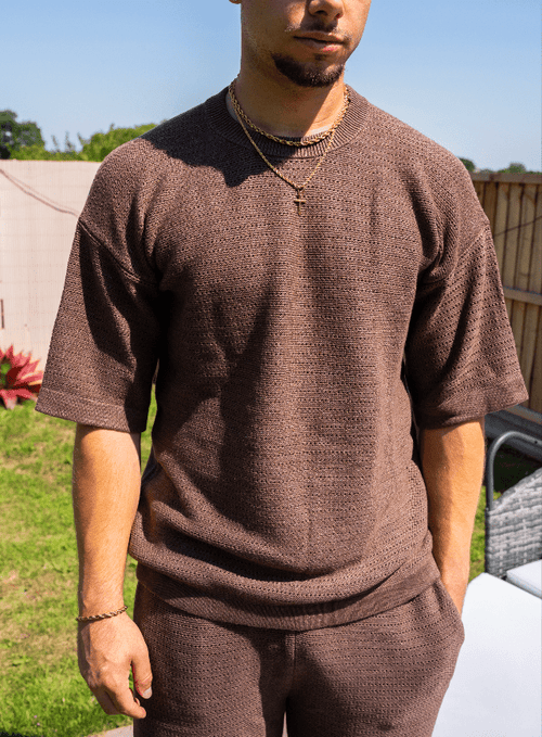 CS Cotton Oversized Crew Neck Brown - Club Soma