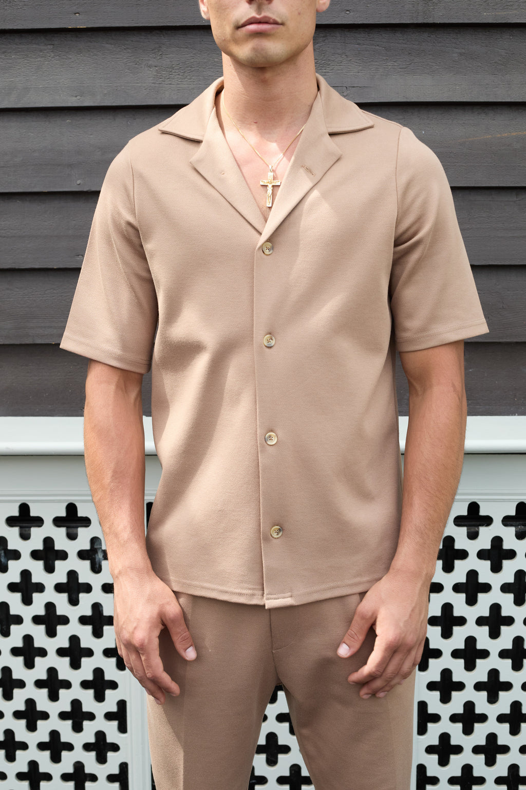 CS Twil Oversized Shirt in Camel - Club Soma