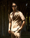 CS Twil Oversized Shirt in Camel - Club Soma