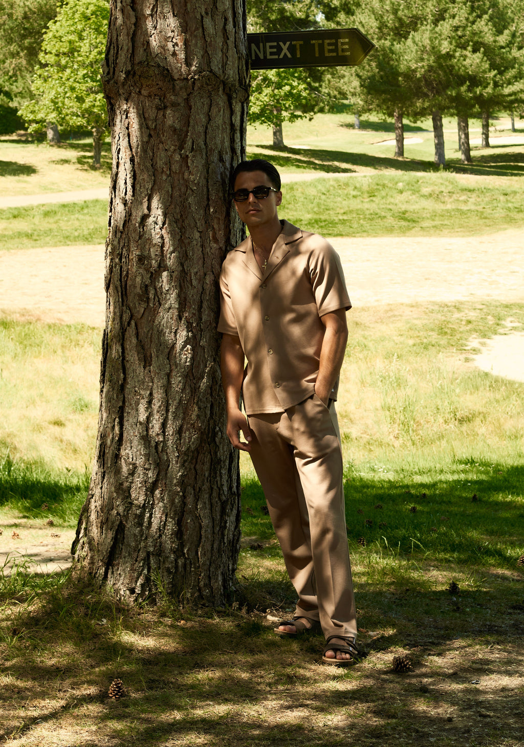 CS Twil Pleated Trousers in Camel - Club Soma