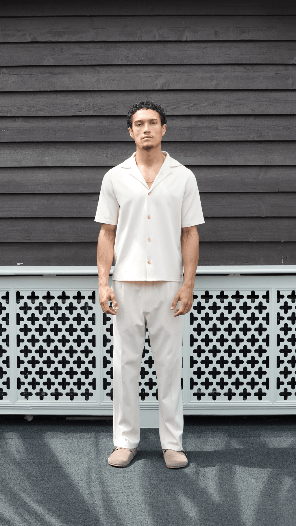 CS Twil Pleated Trousers in Ecru - Club Soma