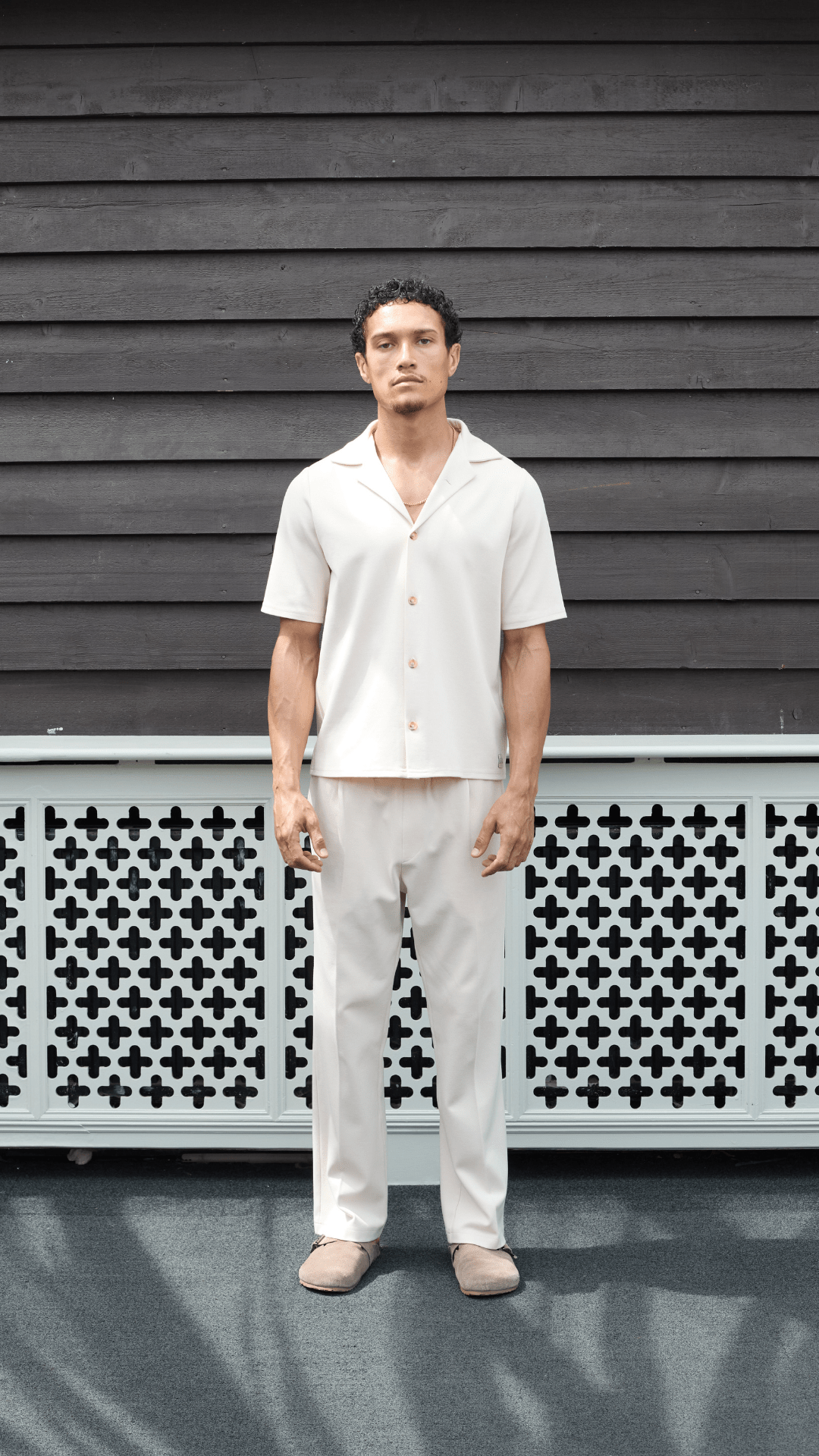 CS Twil Pleated Trousers in Ecru - Club Soma